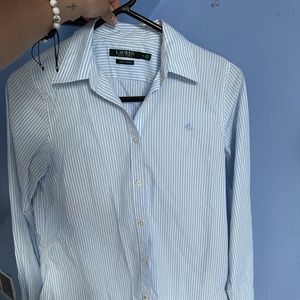 Women’s No Iron Ralph Lauren Striped Cotton Shirt